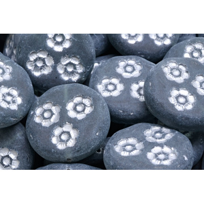 Korálky mince s kvítky 3040 (21 mm)