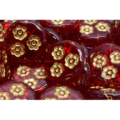 Korálky mince s kvítky 3041 (21 mm)