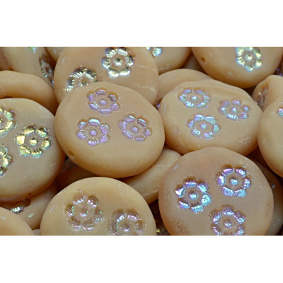 Korálky mince s kvítky 3042 (21 mm)