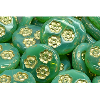 Korálky mince s kvítky 3043 (21 mm)