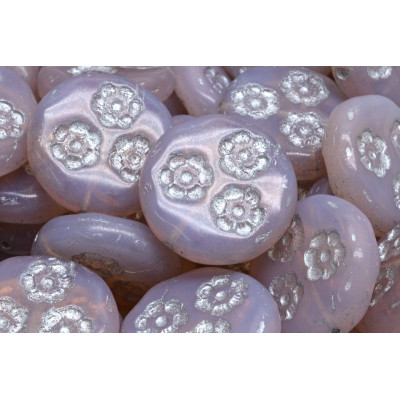 Korálky mince s kvítky 3050 (21 mm)