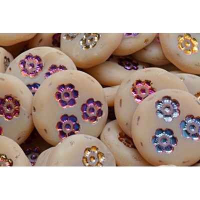 Korálky mince s kvítky 3052 (21 mm)