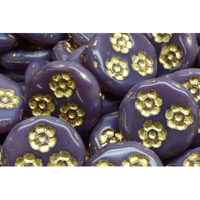 Korálky mince s kvítky 3054 (21 mm)