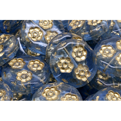 Korálky mince s kvítky 3058 (21 mm)