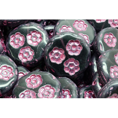 Korálky mince s kvítky 3051 (21 mm)