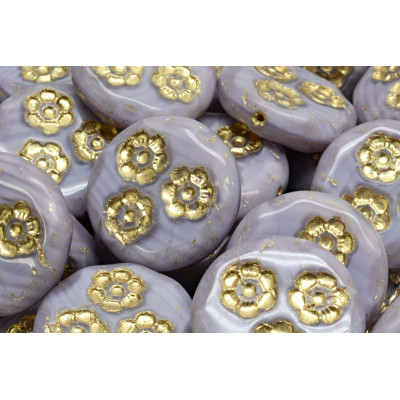 Korálky mince s kvítky 3048 (21 mm)