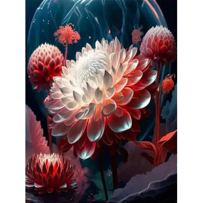 Diamantové malování - Lotosové květy č. 1139 - 35x45cm