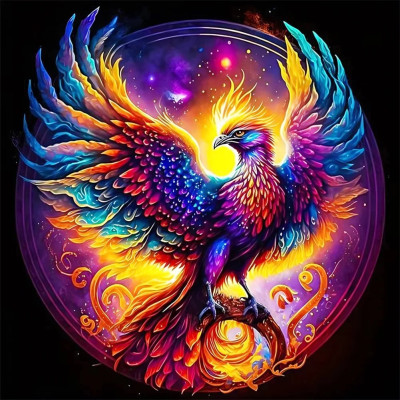 Diamantové malování - Ohnivý Fénix č. 1140 - 40x40cm