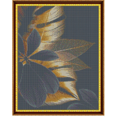 Diamantové malování s RÁMEM - Abstraktní listy č.49...