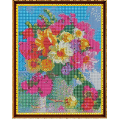 Diamantové malování s RÁMEM - Květiny ve váze č.51 (40x50cm)
