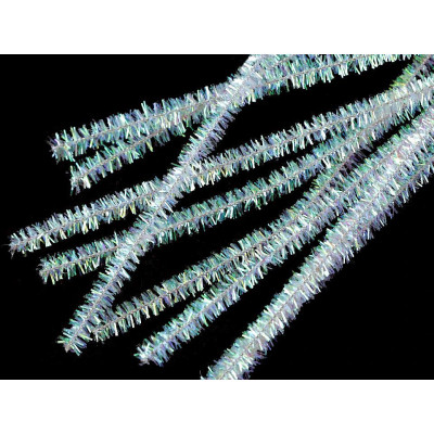 Chlupaté drátky bílé lurex č.20