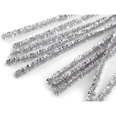 Chlupaté drátky stříbrné lurex č.21