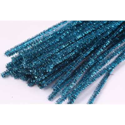 Chlupaté drátky tyrkysové lurex č.25