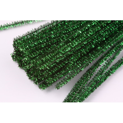 Chlupaté drátky zelené lurex č.28