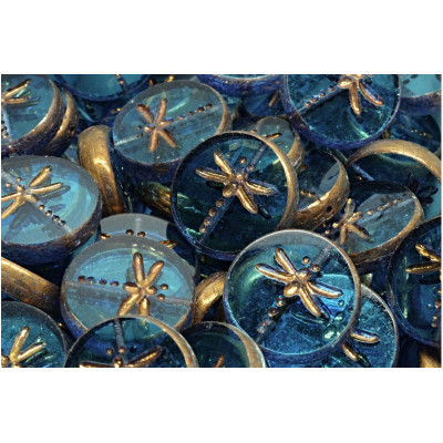 Ploškované korálky vážka 17 mm č. 40