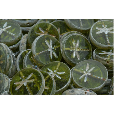 Ploškované korálky vážka 17 mm č. 42