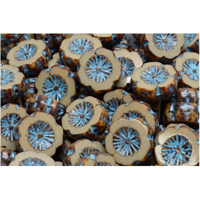 Ploškované korálky květ 14 mm č. 48