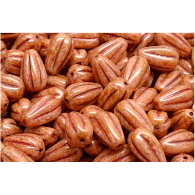 Korálky oválný meloun č. 3349 (13x8mm)