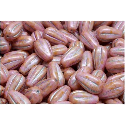 Korálky oválný meloun č. 3351 (13x8mm)