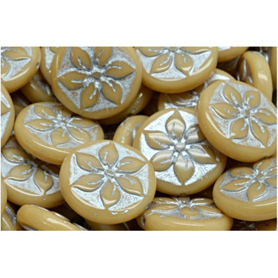 Korálky mince s květem 4955 (18x18mm)