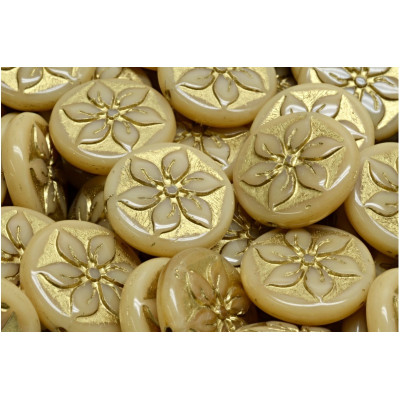 Korálky mince s květem 4956 (18x18mm)