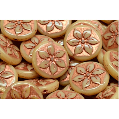 Korálky mince s květem 4957 (18x18mm)