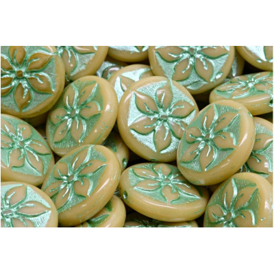 Korálky mince s květem 4958 (18x18mm)