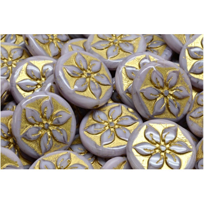 Korálky mince s květem 4960 (18x18mm)