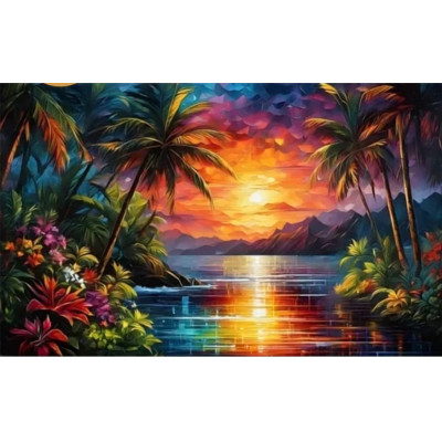 Diamantové malování - Tropický západ slunce č. 1151 -...