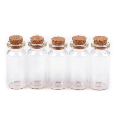 Skleněná lahvička s korkem velká 16x60mm