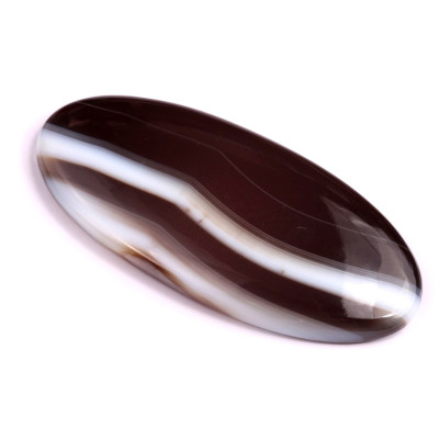 Kabošon Black Banded Agate č.2467 (53x25x6mm)
