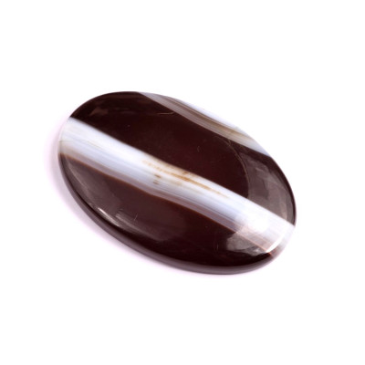 Kabošon Black Banded Agate č.2470 (48x31x7mm)