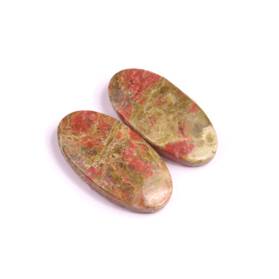 Kabošony páry Unakite č.P225 (26x14x4mm)