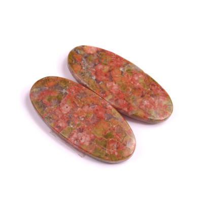 Kabošony páry Unakite č.P226 (32x15x4mm)