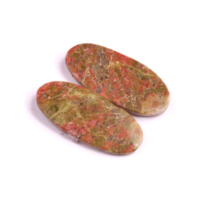 Kabošony páry Unakite č.P227 (31x14x4mm)