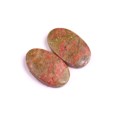 Kabošony páry Unakite č.P228 (23x14x4mm)