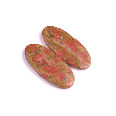 Kabošony páry Unakite č.P232 (29x13x4mm)