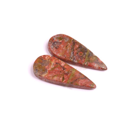 Kabošony páry Unakite č.P233 (28x12x4mm)