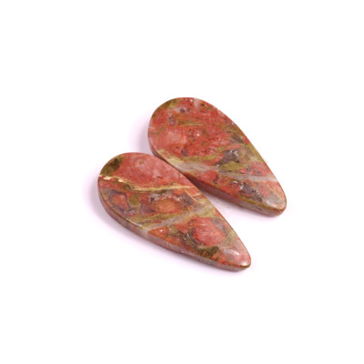 Kabošony páry Unakite č.P234 (26x11x4mm)