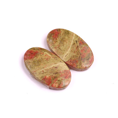 Kabošony páry Unakite č.P239 (25x15x4mm)