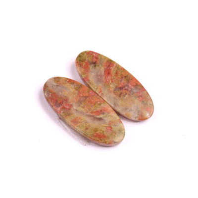 Kabošony páry Unakite č.P241 (27x11x4mm)