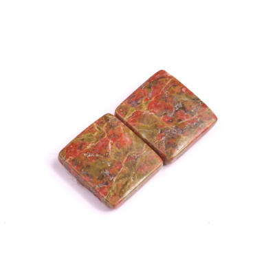 Kabošony páry Unakite č.P244 (16x14x4mm)