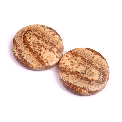 Kabošony páry Picture Jasper č.P461 (23x23x4mm)