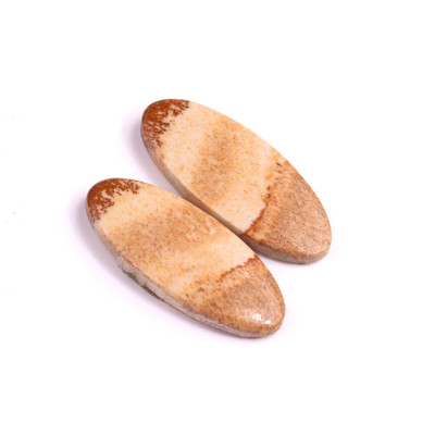 Kabošony páry Picture Jasper č.P463 (30x13x4mm)