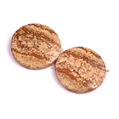 Kabošony páry Picture Jasper č.P465 (23x23x4mm)