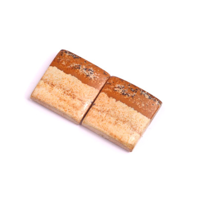 Kabošony páry Picture Jasper č.P466 (18x16x4mm)