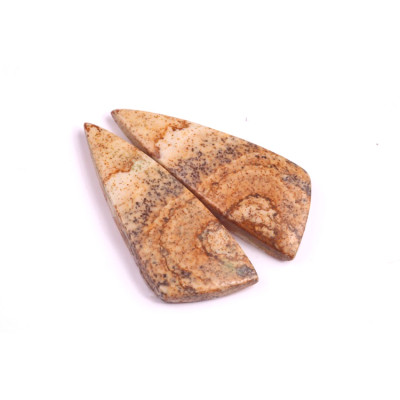 Kabošony páry Picture Jasper č.P467 (33x13x4mm)