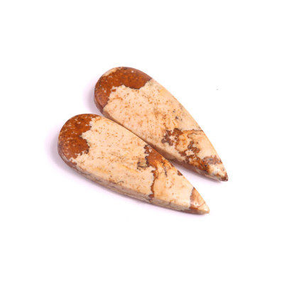 Kabošony páry Picture Jasper č.P469 (32x12x4mm)