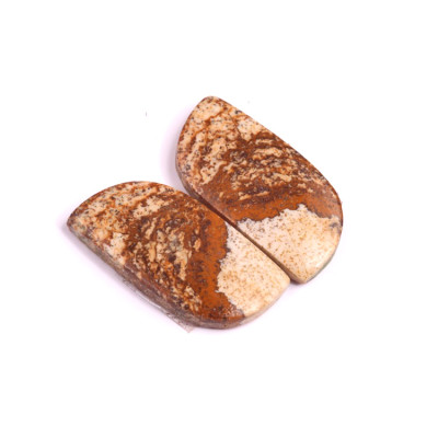 Kabošony páry Picture Jasper č.P470 (27x13x4mm)
