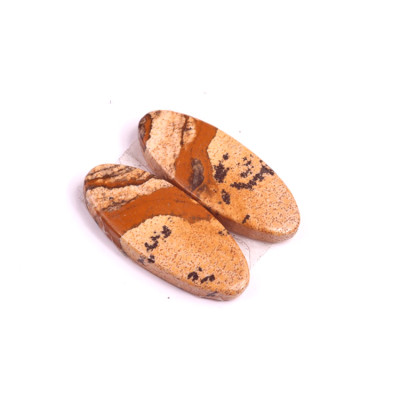 Kabošony páry Picture Jasper č.P471 (27x11x4mm)